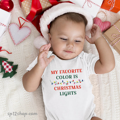 Christmas Light Color Family Gift Baby Bodysuit Tee