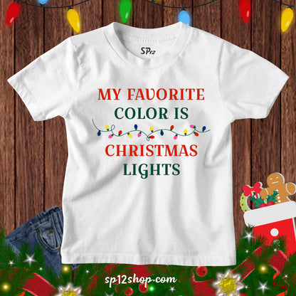 Christmas Light Color Family Kids Gift T-shirt Tee