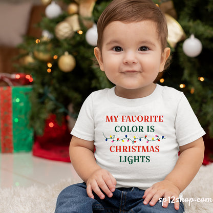Christmas Light Color Family Kids Gift T-shirt Tee