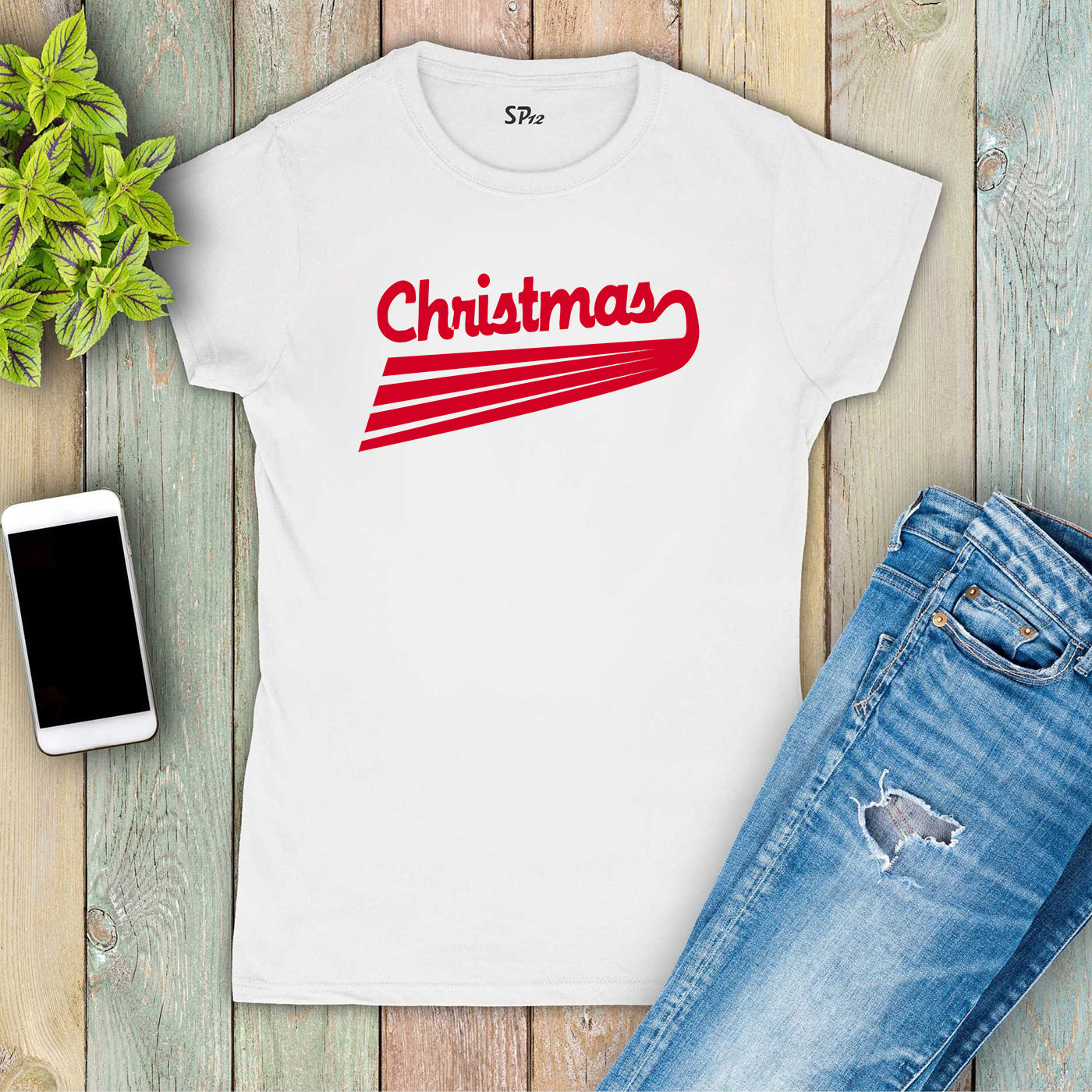 Christmas T Shirt Women Greetings Slogan Christmas Gift Tee