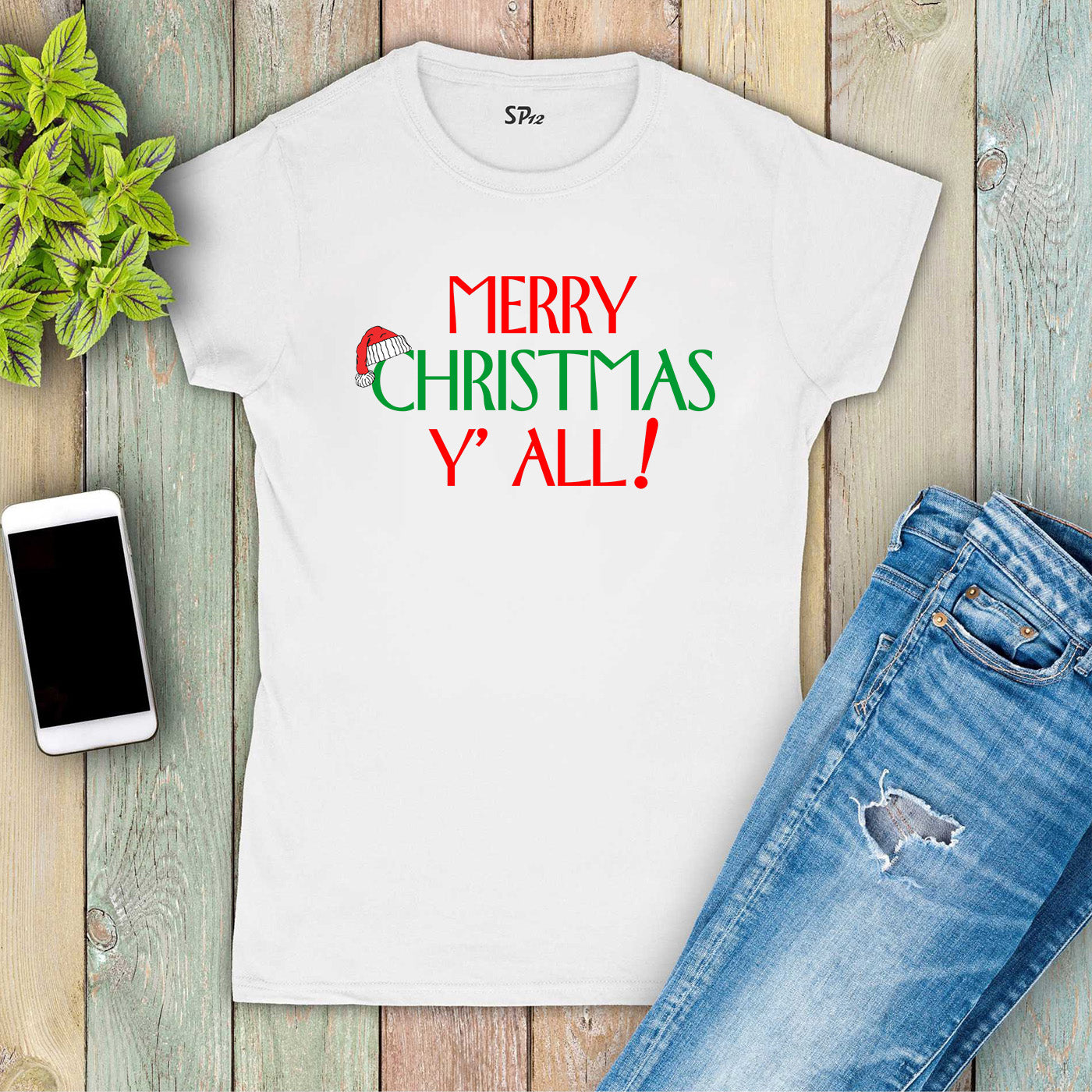 Christmas T Shirt Women Hat Santa merry Christmas  Y' All!