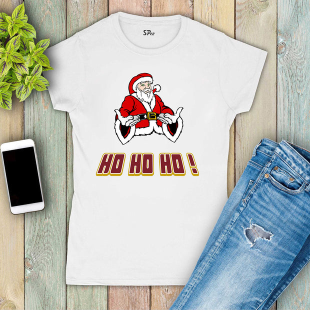 Christmas T Shirt Women Santa Claus Slogan Ho ho ho! tshirts Tee