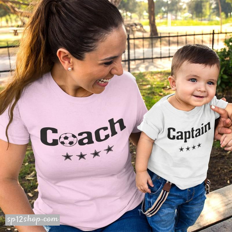 Coach Captain Football Mummy Mum Son Daughter Matching T shirt