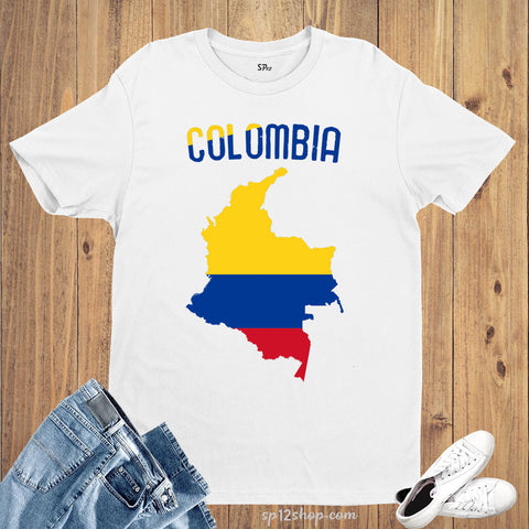 Colombia Flag T Shirt Olympics FIFA World Cup Country Flag Tee Shirt