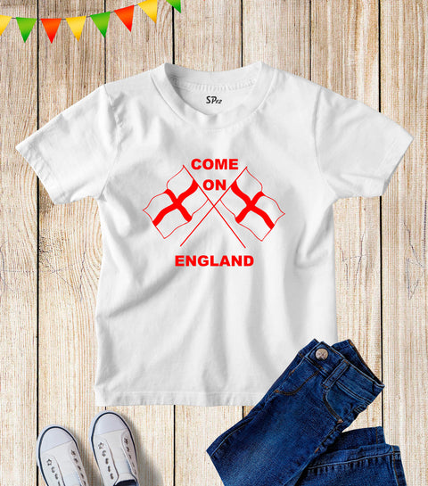 Kids Come On England Flag English Sport T Shirt