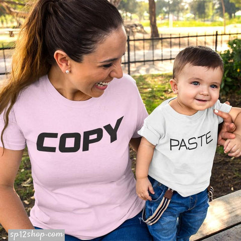 Copy Paste Mothers Day Mum Son Daughter Mummy Slogan Matching T shirt