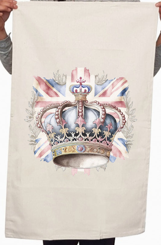 King Charles III Coronation Union Jack 6th May Kitchen Table Tea Towel