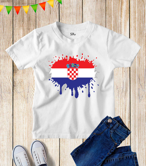 Kids Croatia Flag Football FIFA World Cup T Shirt