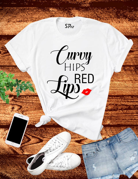 Curvy Hips And Red Lips T Shirt