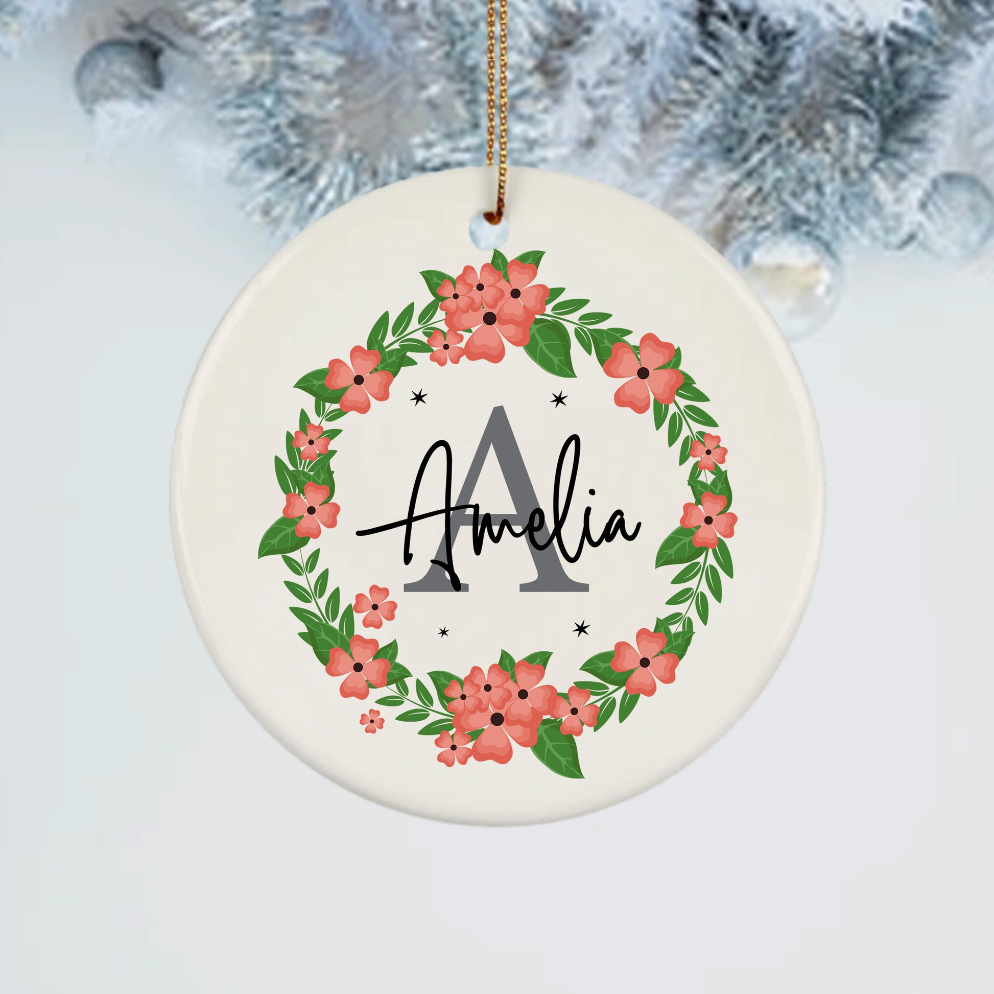 Custom Name With Initial Letter Ornaments