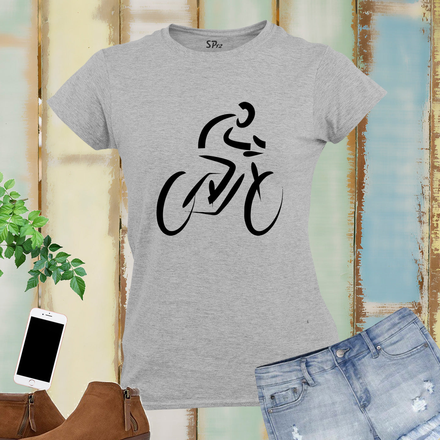 Cycling Graphic Women T Shirt