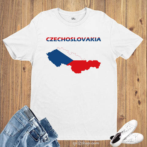 Czecho Slovakia Flag T Shirt Olympics FIFA World Cup Country Flag Tee Shirt