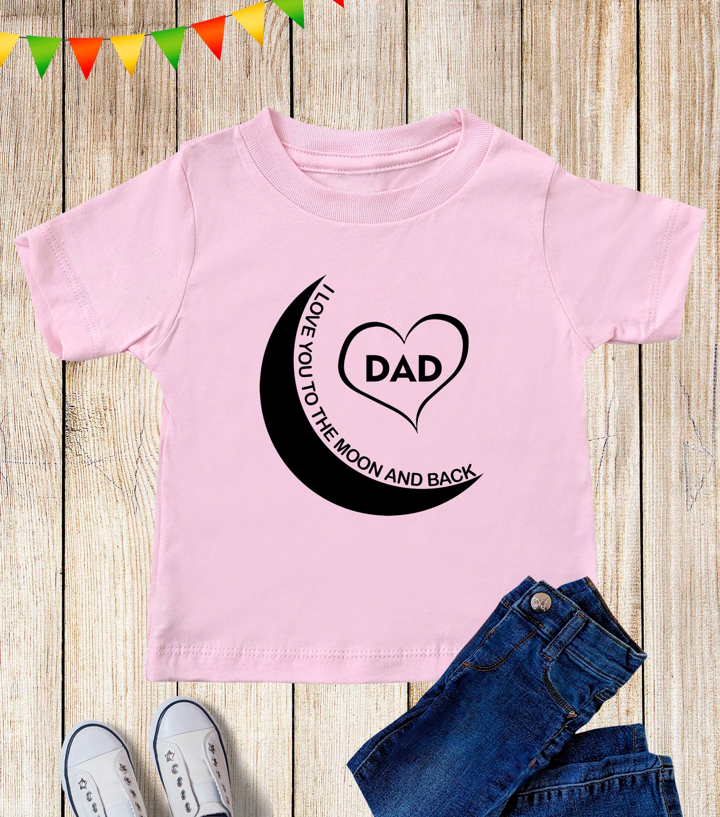 Dad I Love You To The Moon And Back Kids T Shirt