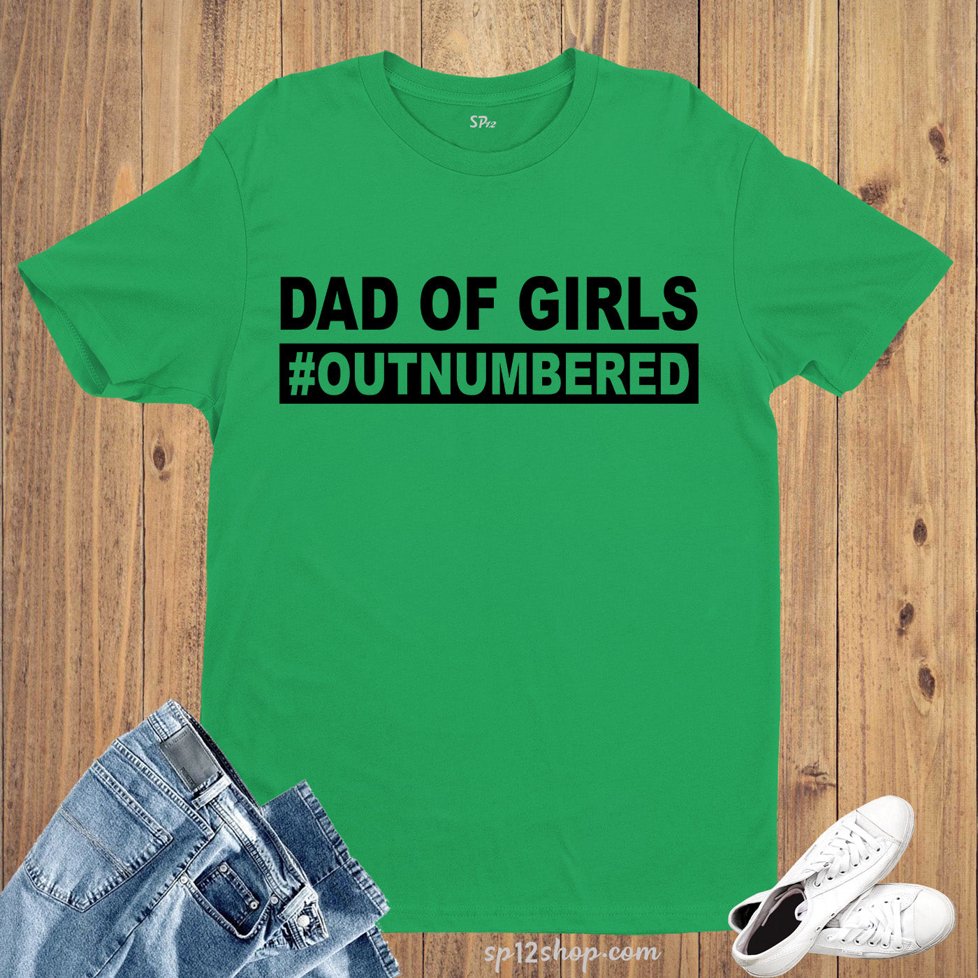 Dad Of Girls Outnumbered T Shirt