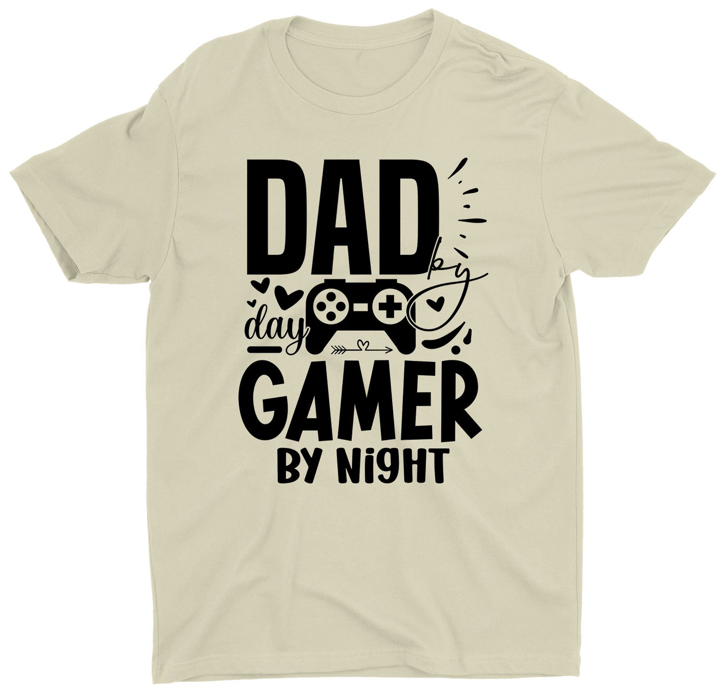 Dad by Day Gamer by Night Custom Short Sleeve Father's Day T-Shirt