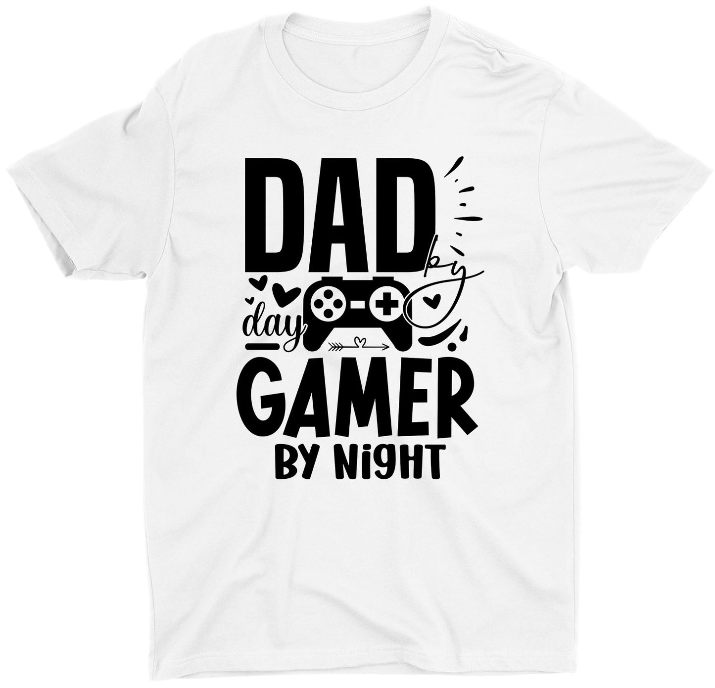 Dad by Day Gamer by Night Custom Short Sleeve Father's Day T-Shirt