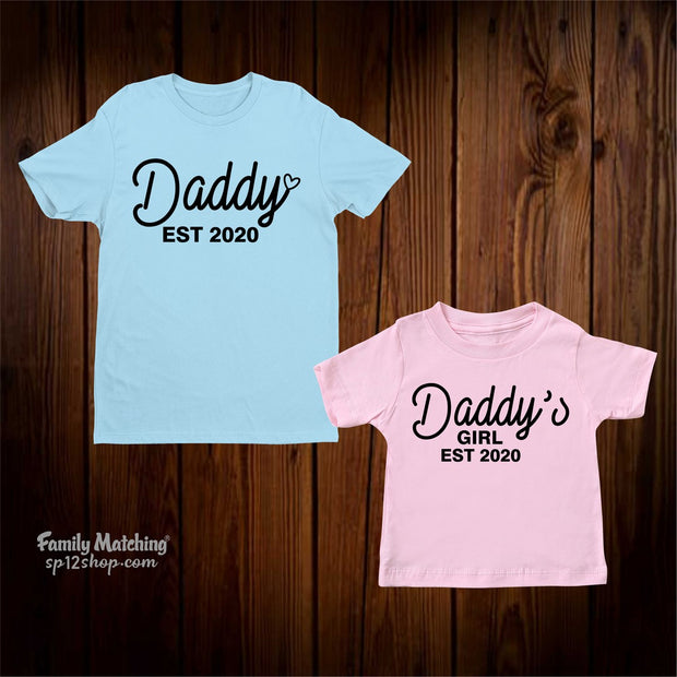 Daddy And Daddys Girl Personalised Matching t Shirt