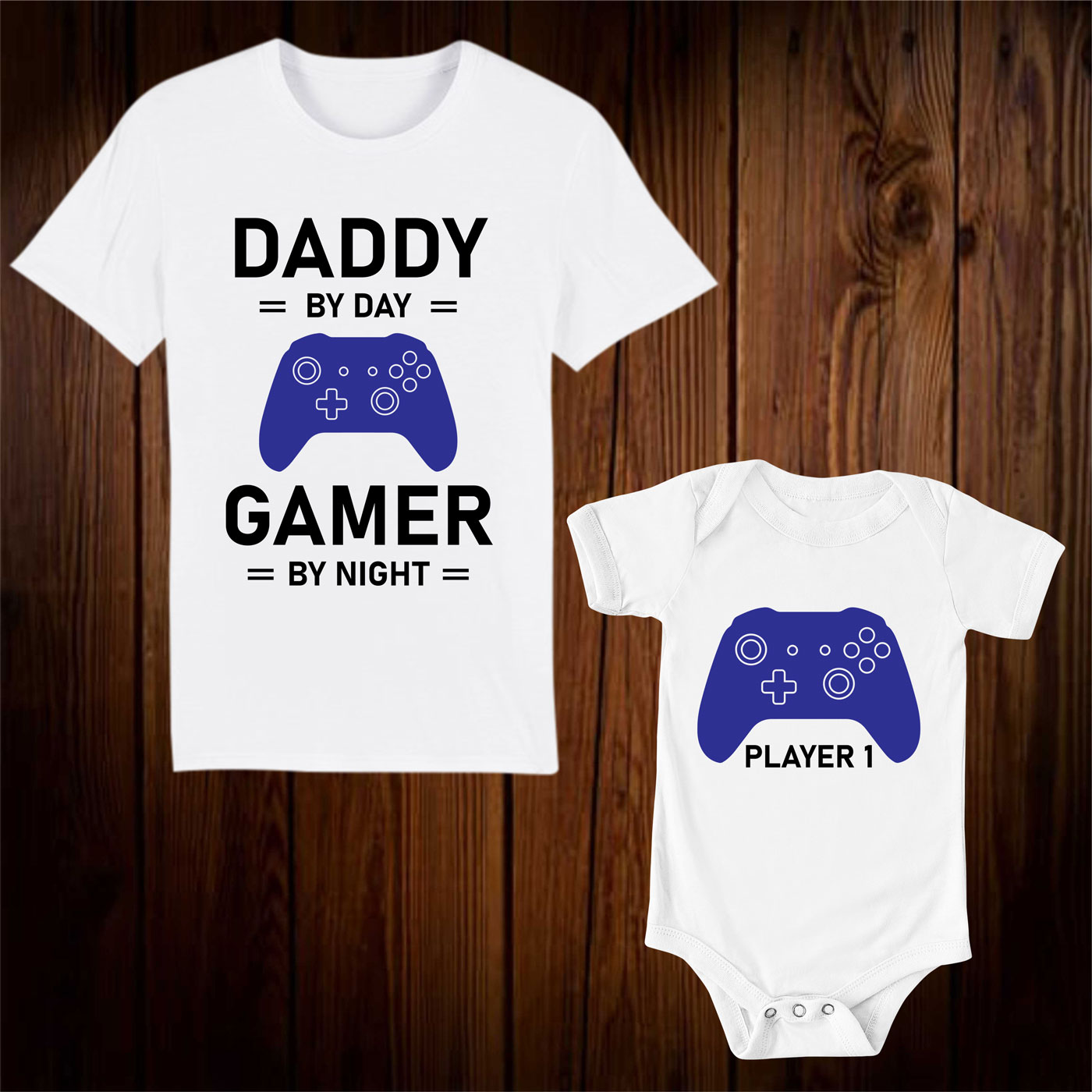 Daddy By Day Gamer By Night And Player 1 Fathers Day Matching T Shirt