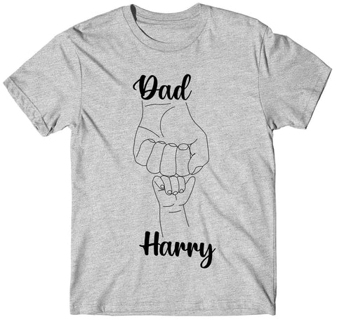 Bump Dad and Son Custom Name Short Sleeve Fathers Day T-Shirt Gifts