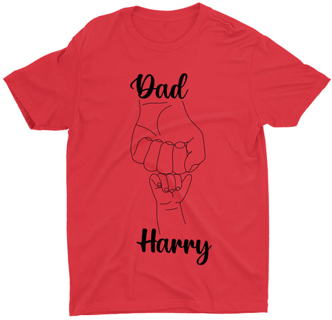Bump Dad and Son Custom Name Short Sleeve Fathers Day T-Shirt Gifts