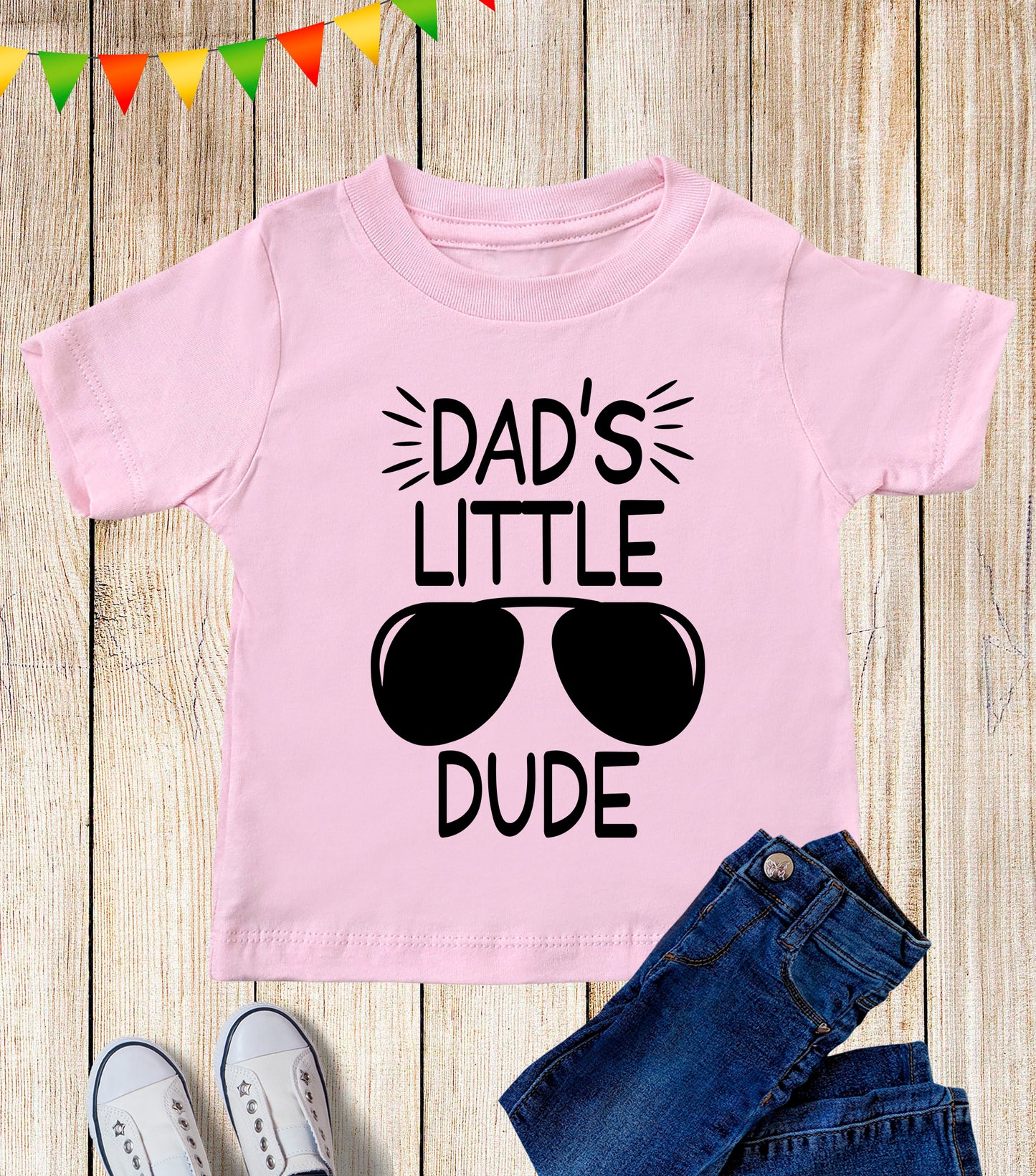 Dad's Little Dude Kids T Shirt