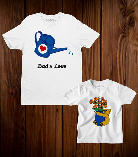 Dads Love tree Father son Matching T Shirt