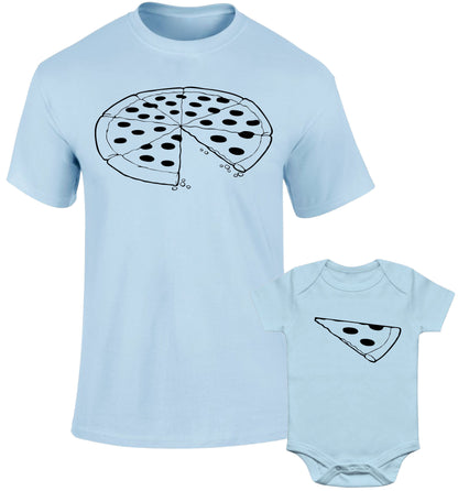 Father Daddy Daughter Dad Son Matching T shirts Pizza 1 Slice Miss Drawing