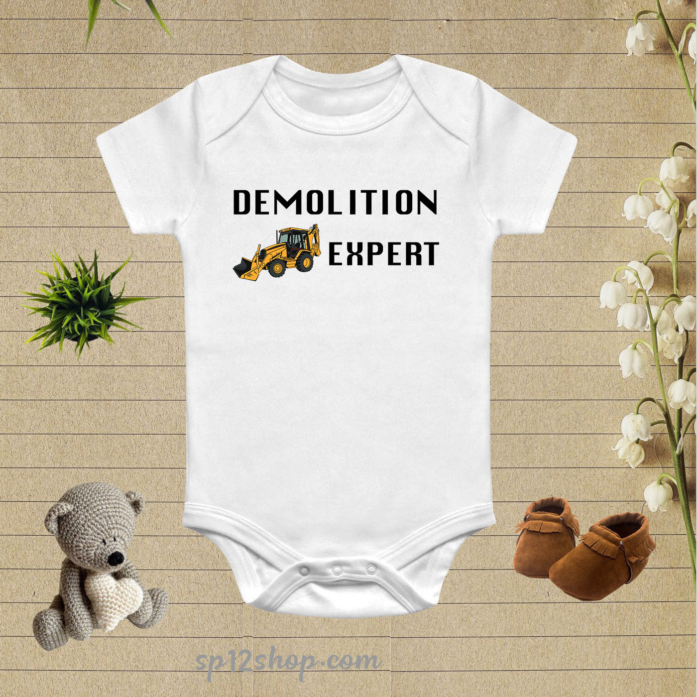Demolition Expert Graphic Funny Baby Bodysuit Onesie