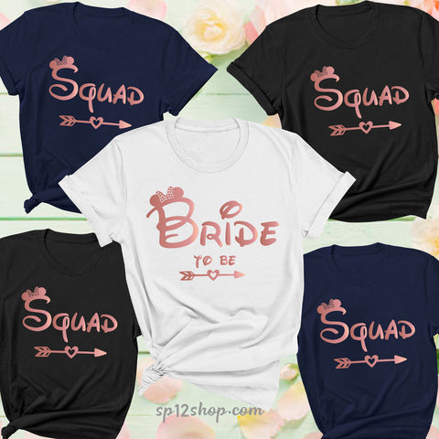 Disney Bride To Be Squad T Shirts Bachelorette Party Hen Party Bridesmaid Wedding Party Tshirt