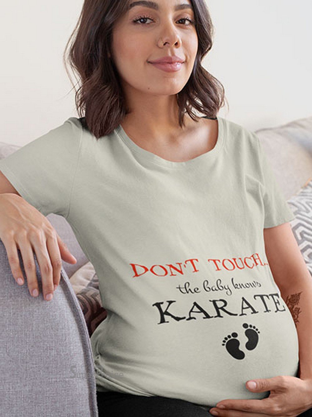 Don't Touch Baby Knows Karate Pregnancy T Shirt