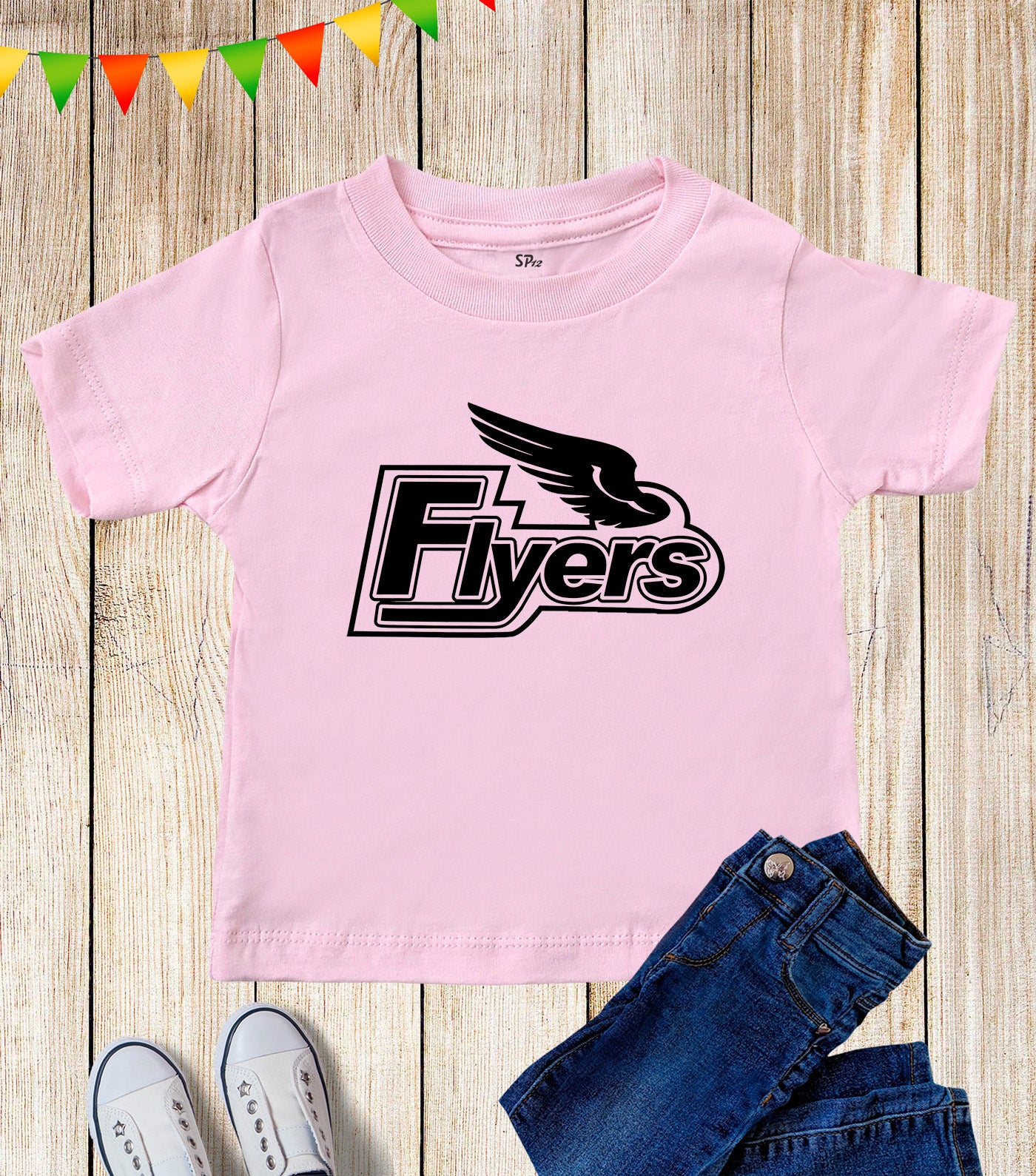 Kids Flyers Eagle Wing Slogan USA T Shirt