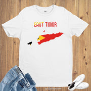 East Timor Flag T Shirt Olympics FIFA World Cup Country Flag Tee Shirt