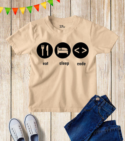 Eat Sleep Code Kids T Shirt