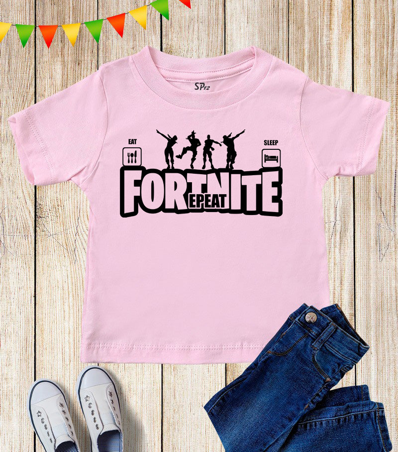 Eat Sleep Fortnite Repeat Gamer Kids T Shirt