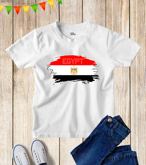 Kids Egypt Flag Football FIFA World Cup T Shirt
