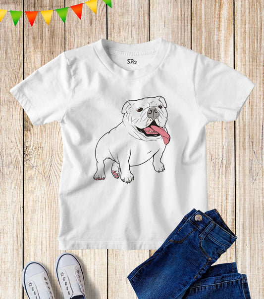 Kids English Bulldog England British Dog T Shirt