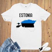 Estonia Flag T Shirt Olympics FIFA World Cup Country Flag Tee Shirt