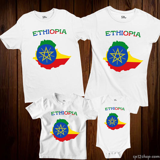 Ethiopia Flag T Shirt Olympics FIFA World Cup Country Flag Tee Shirt