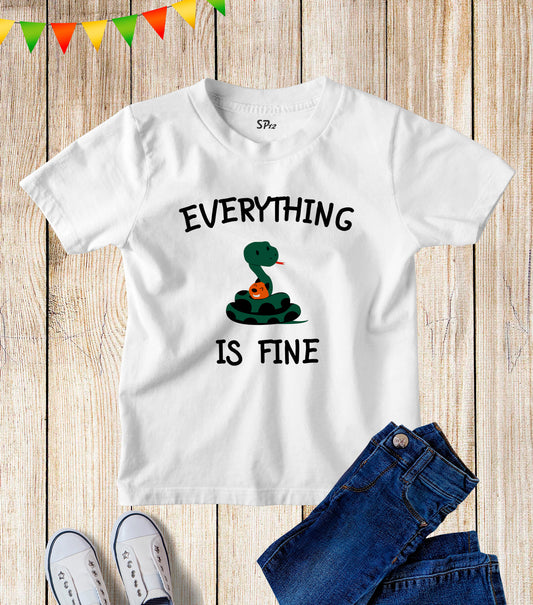 Everything is Fine Snake Funny Kids T Shirt