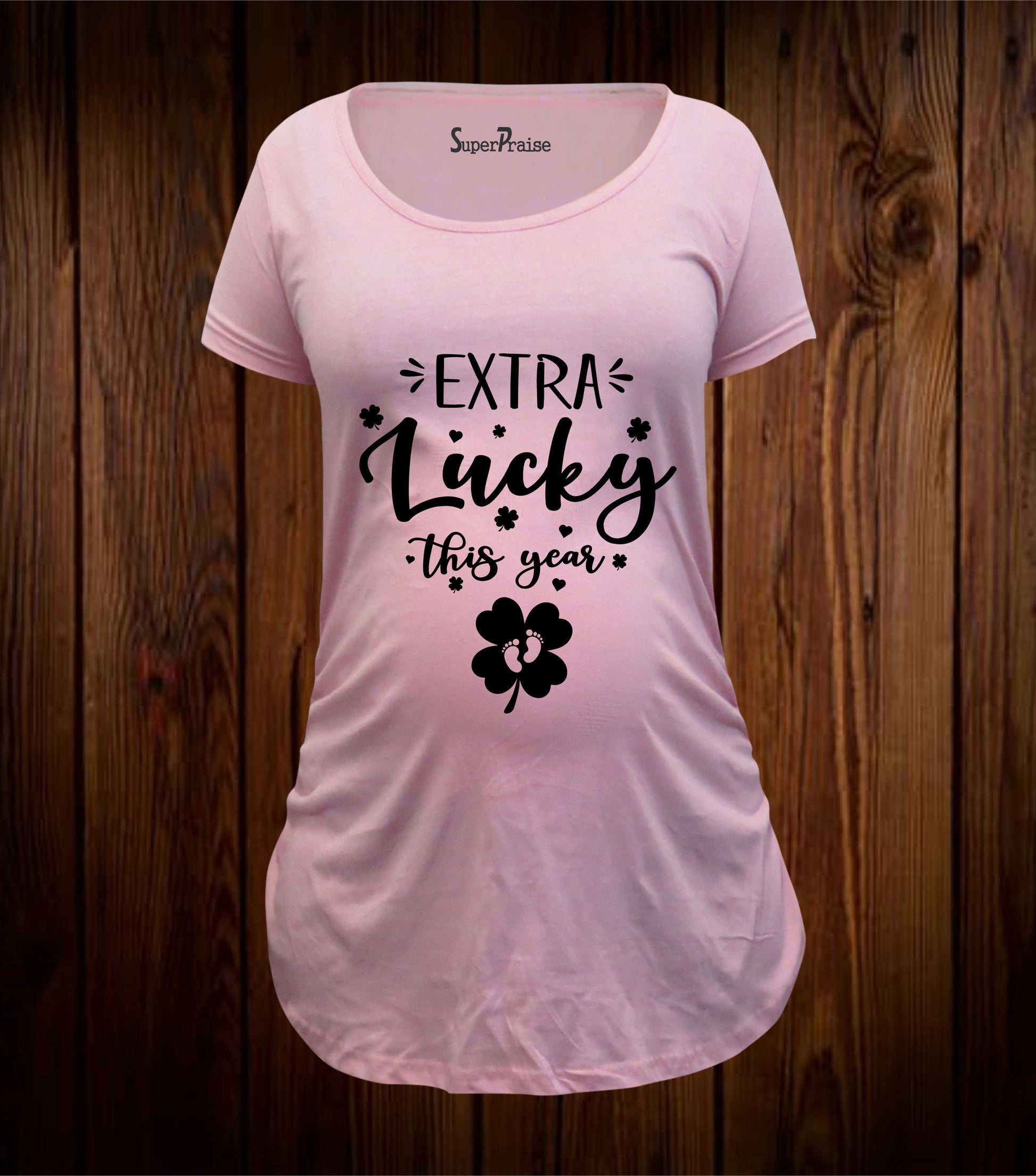 Extra Lucky This Year Maternity T Shirt St Patricks Day Pregnancy Tee