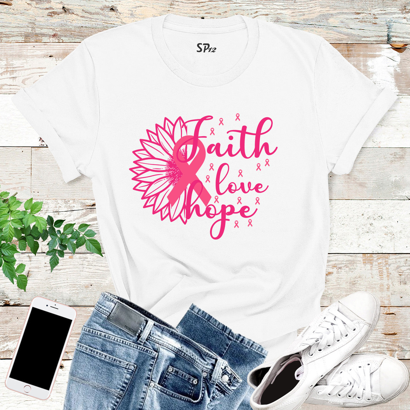 Faith Love Hope Breast Cancer T Shirt