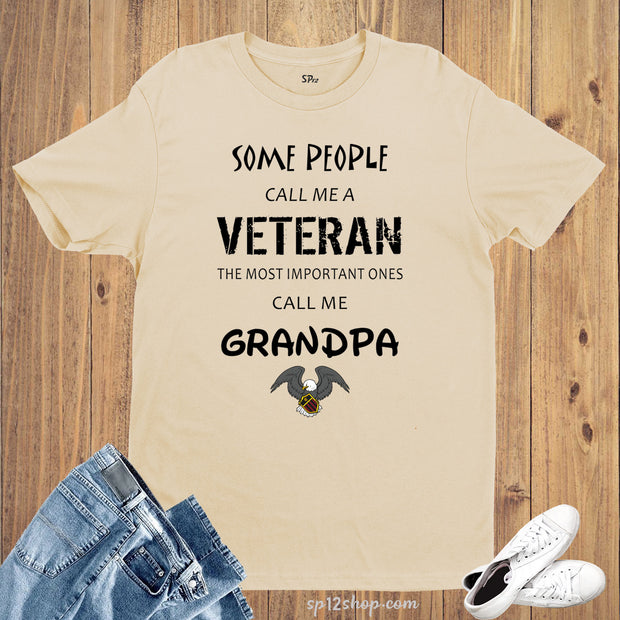 Family Grandfather T Shirt Veteran Grandpa
