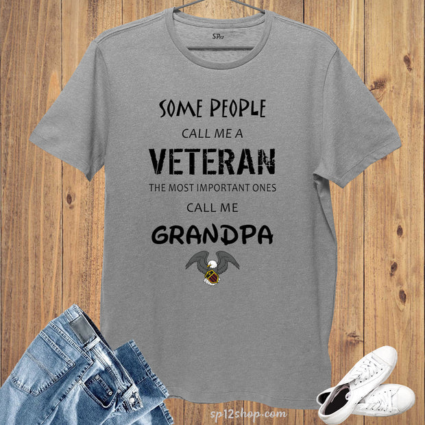 Family Grandfather T Shirt Veteran Grandpa