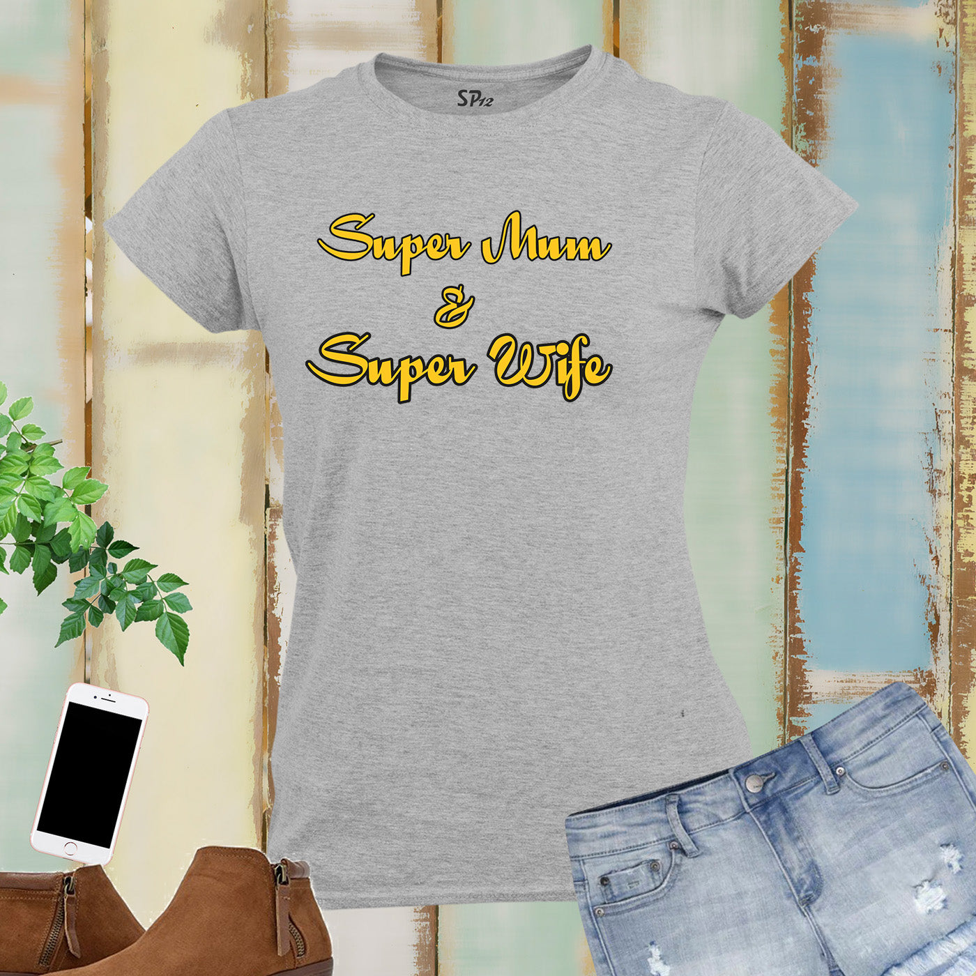 Family Mum T Shirt Women Super Mum Wife Funny Slogan
