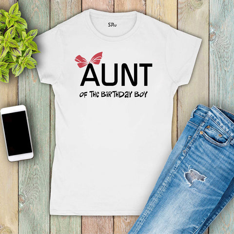 Family Women Auntie T Shirt Aunt of the Birthday Boy