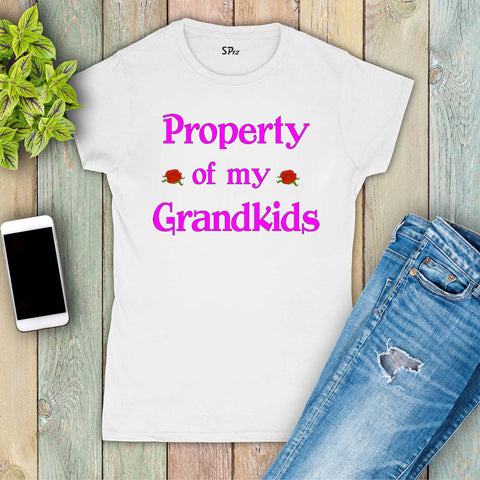 Family Women Grandma Nana T Shirts Property of My Grandkids