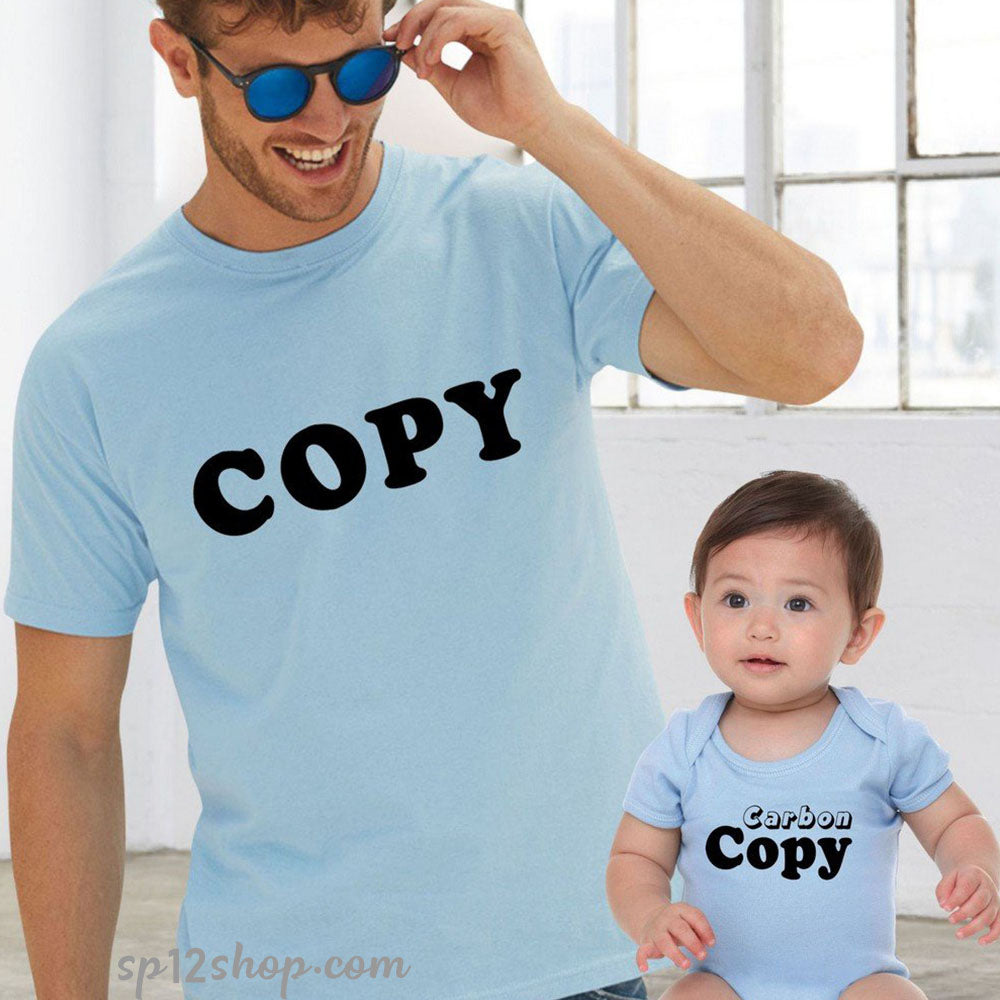 Father Daddy Daughter Dad Son Matching T shirts Copy Carbon Copy Geek