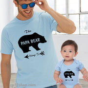 Father Daddy Daughter Dad Son Matching T shirts Papa Bear and Little Bear