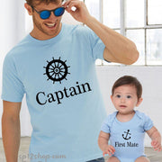 Father Daddy Daughter Dad Son Matching T shirts Sailor Captain First Mate