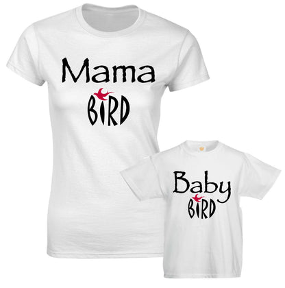 Mama Bird Baby Bird Mom Son Mother Daughter Mommy Funny Slogan Matching T Shirts